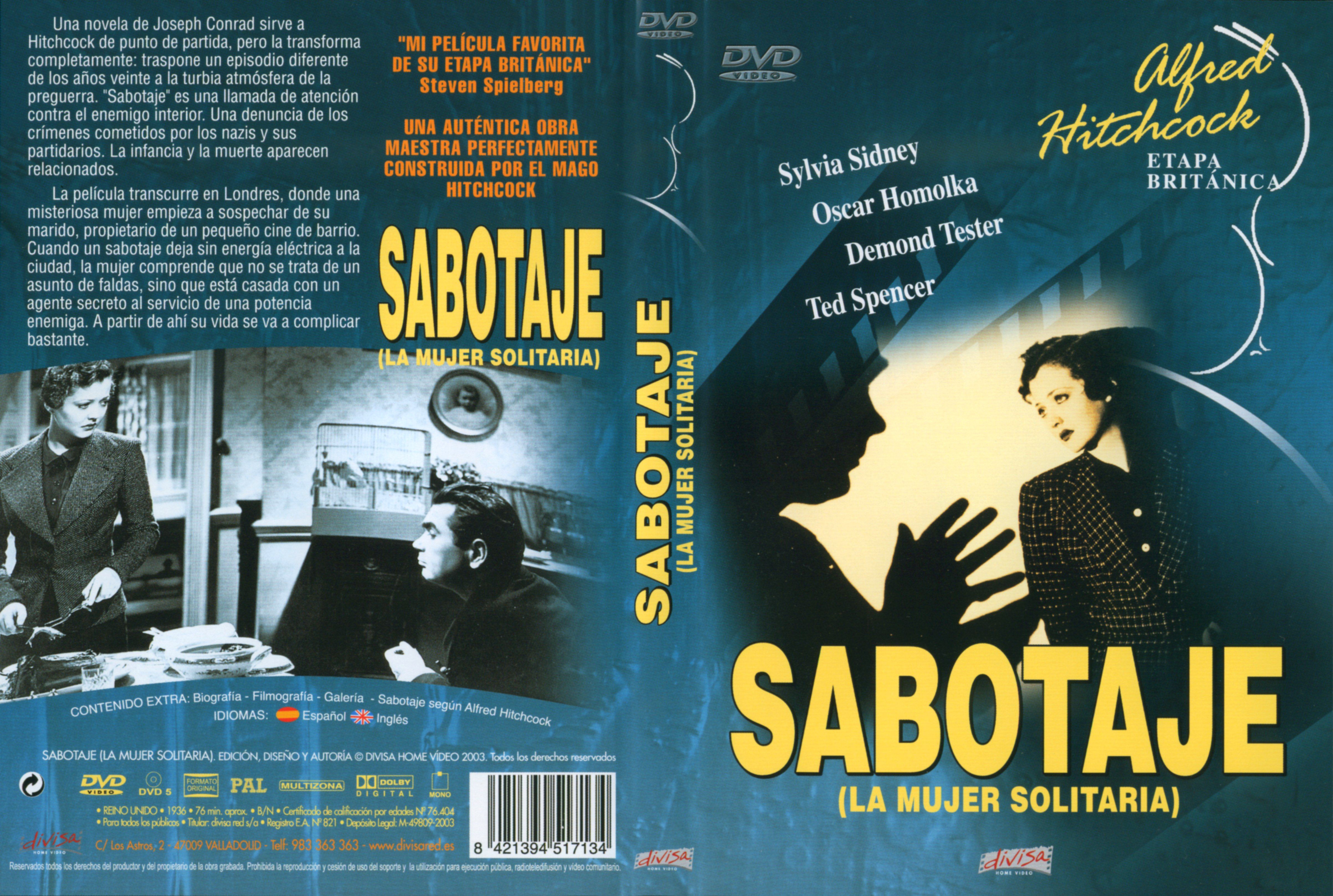 Sabotage (1936, dir. Alfred Hitchcock) Spanish Divisa DVD